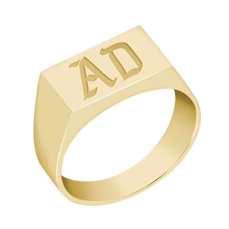 Zlatý pánský prsten s laserovým gravírem 40754