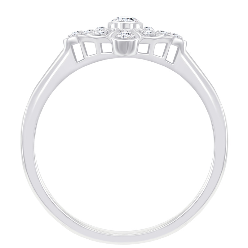 Zlatý prsten s diamantovým květem Delit 43764