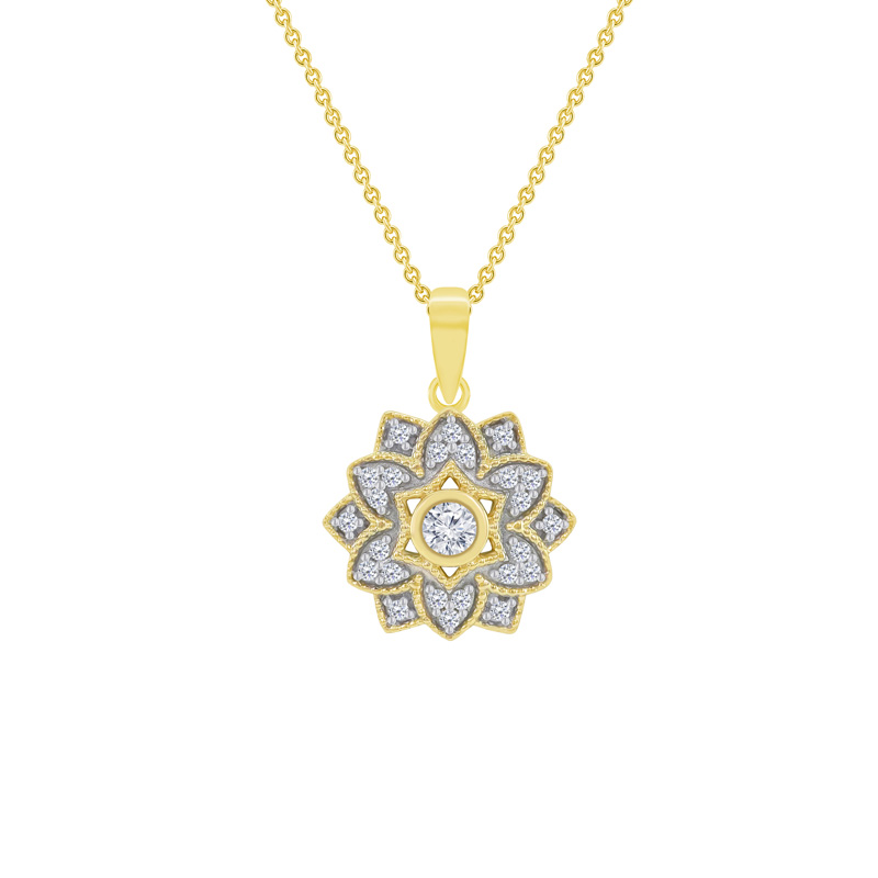 Zlatý náhrdelník s diamanty 44014