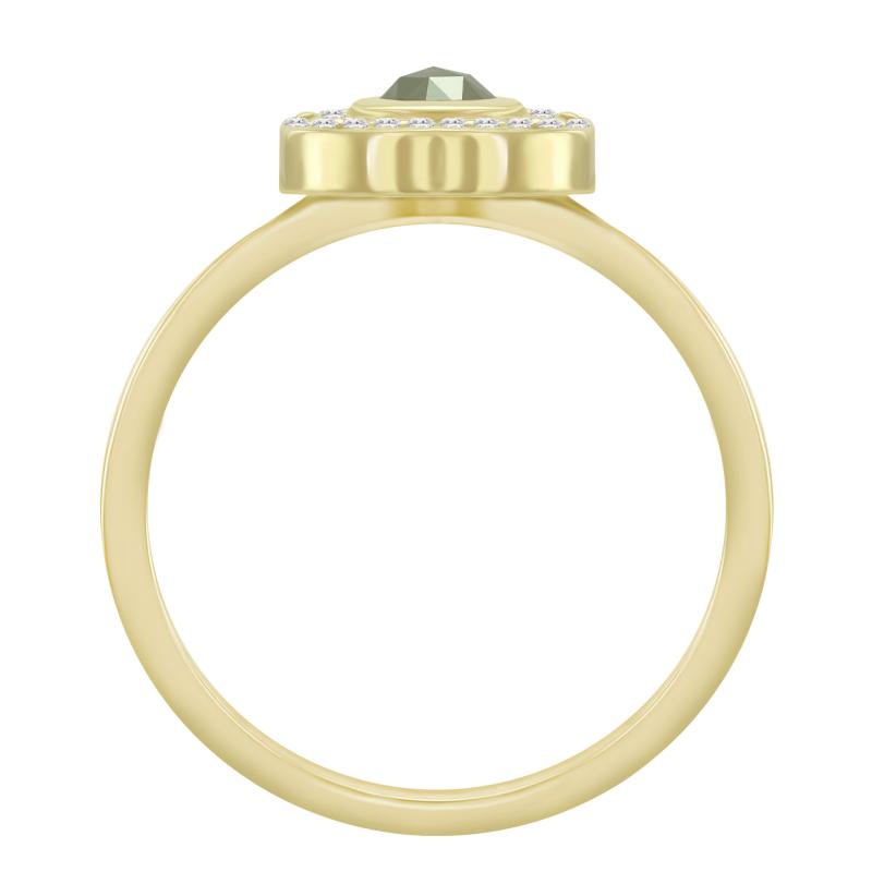Zlatý halo prsten se salt'n'pepper diamantem 44304