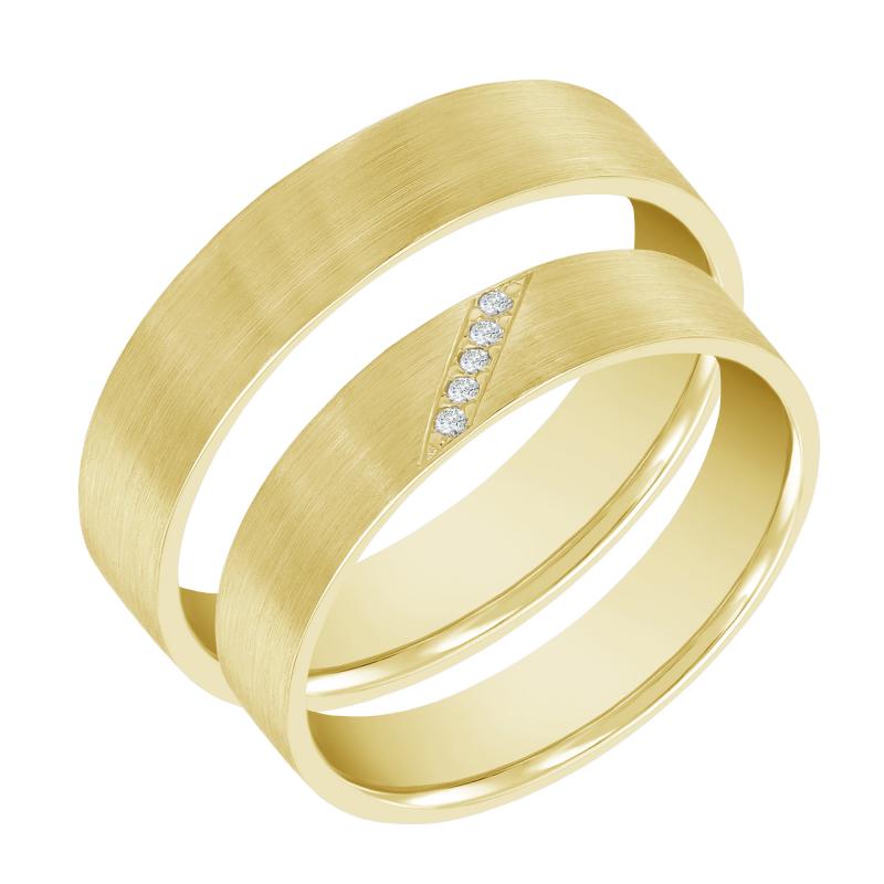 Zlaté snubní prsteny s diamanty Jelle 44644