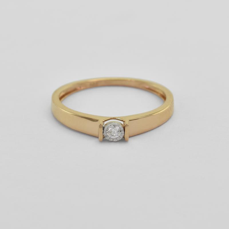 Zásnubní prsten s diamantem z růžového zlata 45034