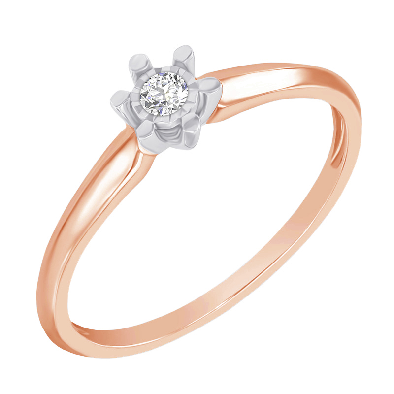 Zlatý zásnubní prsten ve stylu solitér s diamantem