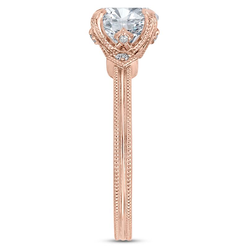 Diamantový zásnubní prsten z růžového zlata 46464