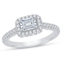 Zlatý zásnubní prsten s emerald diamantem Farida