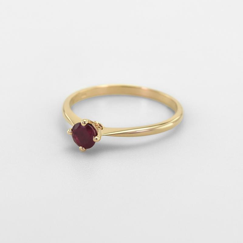 Prsten s rubínem z růžového zlata 47054