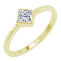 Zlatý prsten s princess diamantem Luale