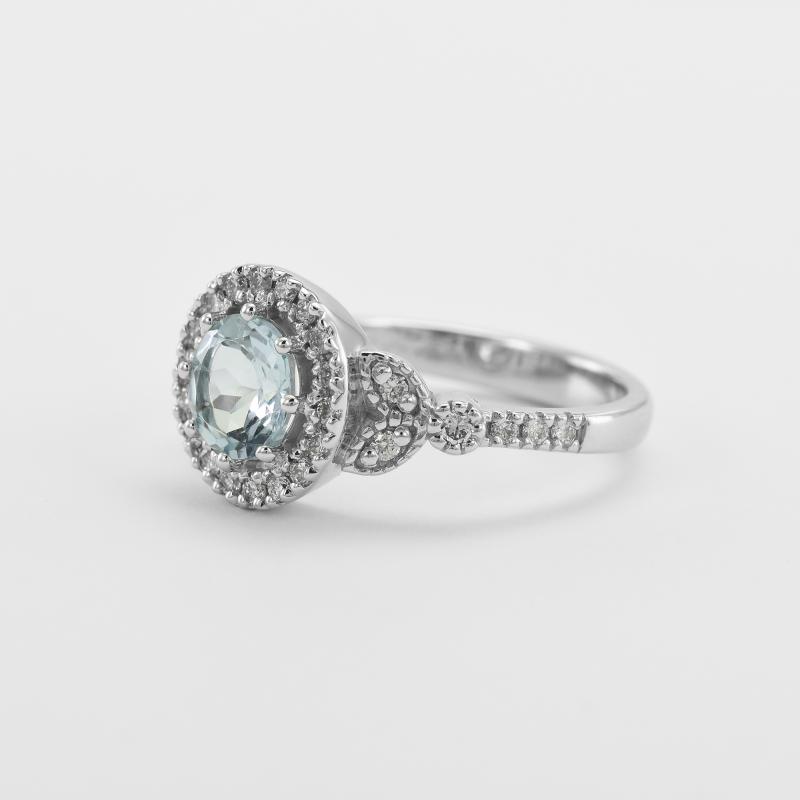 Zásnubní prsten s akvamarínem a diamanty 48304