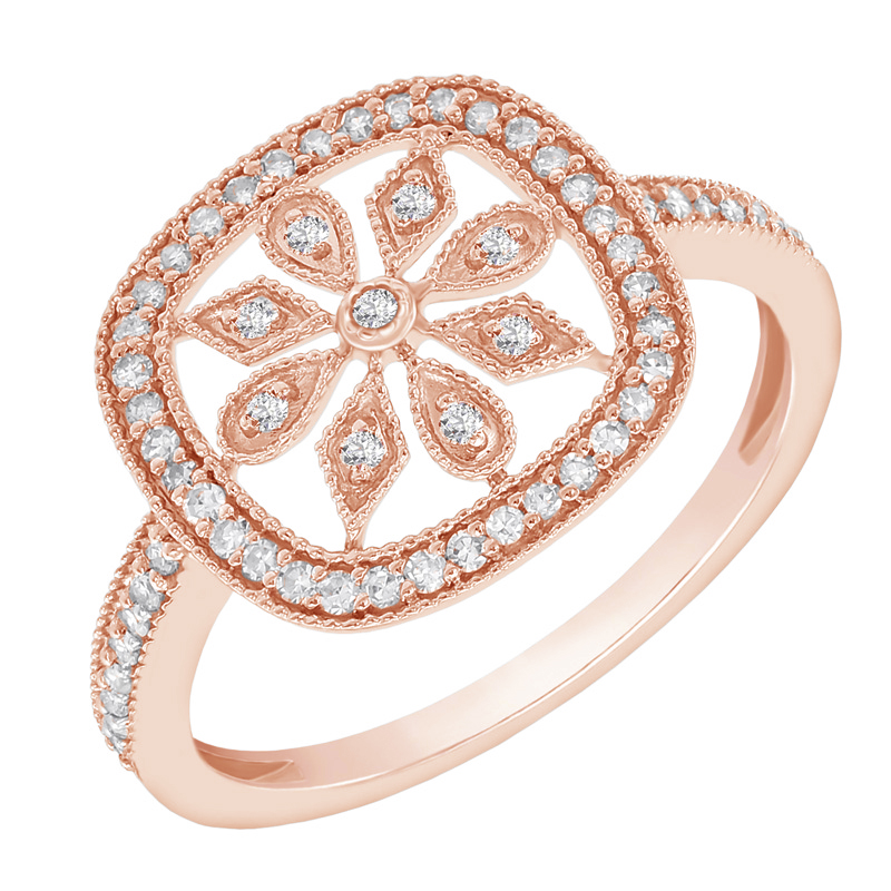 Prsten s diamantovým květem