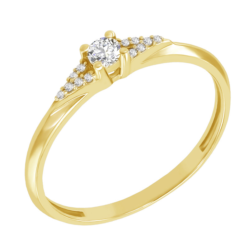 Zlatý prsten s diamanty 48394