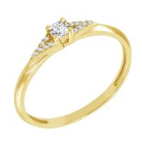 Zlatý prsten s postranními diamanty Redely