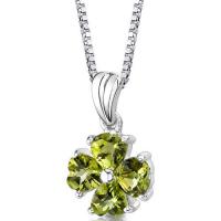 Olivínový květ ve stříbrném náhrdelníku Jolan