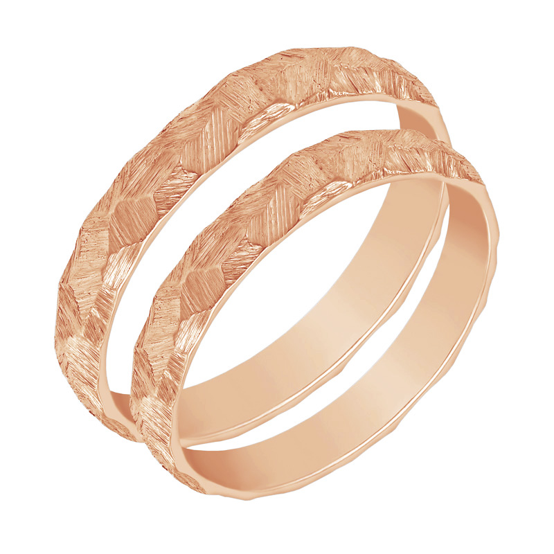 Tepané a škrábané snubní prsteny ze zlata 48874
