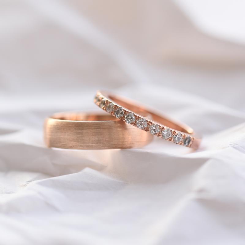 Eternity prsten a půlkulatý snubní prsten 52014