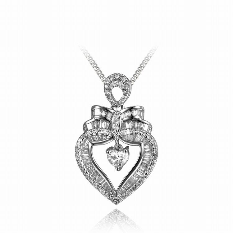 Zlatý diamantový náhrdelník ve tvaru srdce Christabel 