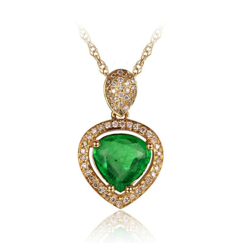 Jemný zlatý náhrdelník se smaragdem a diamanty Alea
