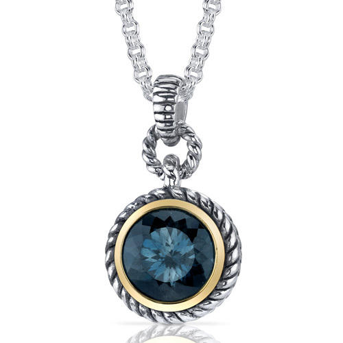 Stříbrný náhrdelník s topazem Faiga