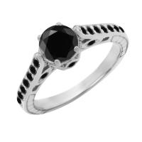 Zásnubní prsten ve vintage stylu s černými diamanty Volans