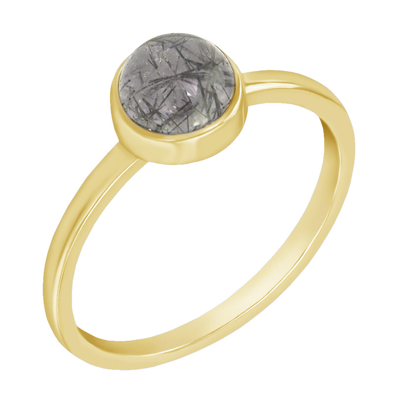 Prsten s rutilem ze žlutého zlata 58064