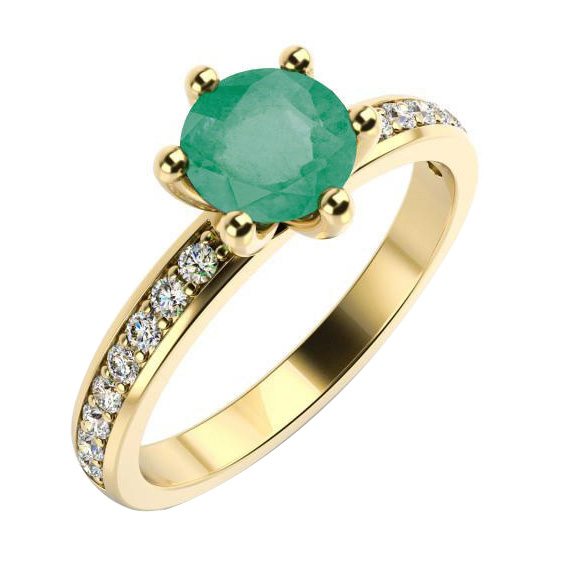 Prsten se smaragdem a diamanty 59454