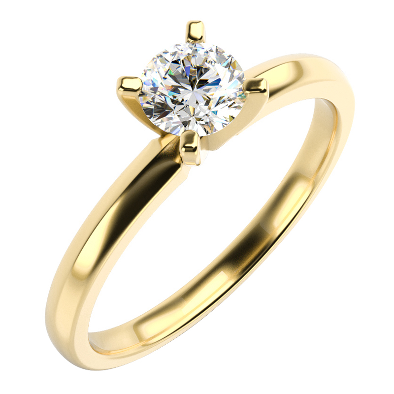 Zlatý prsten s moissanitem 59464