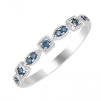 Zlatý eternity prsten s modrými diamanty Hadya