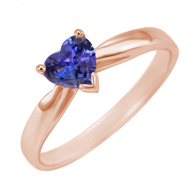 Eppi Zlatý zásnubní prsten s tanzanitovým srdcem Lila R36341