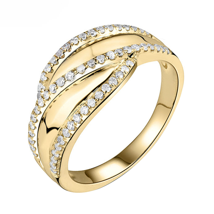 Zlatý prsten plný diamantů Thiago