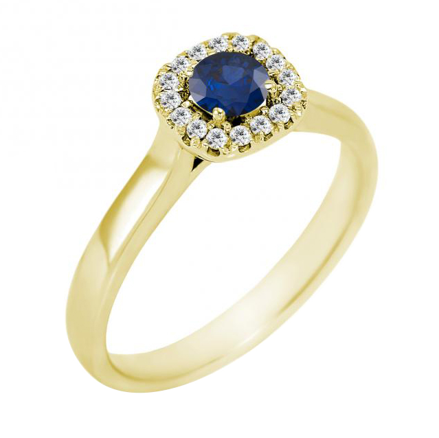 Zlatý safírový prsten