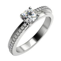 Zlatý zásnubní prsten s diamanty Calda 