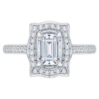 Zlatý halo zásnubní prsten s emerald diamantem Winonah
