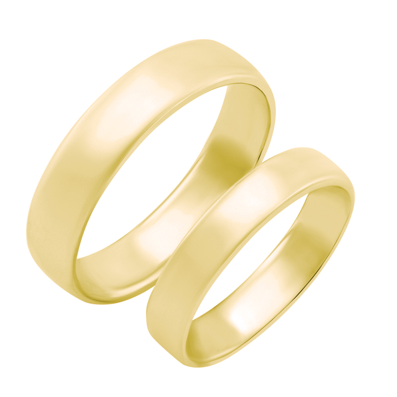 Snubní prsteny klasického komfortního typu ze žlutého zlata