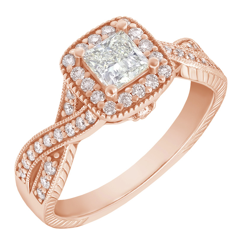 Zásnubní zlatý prsten s diamantem 63034