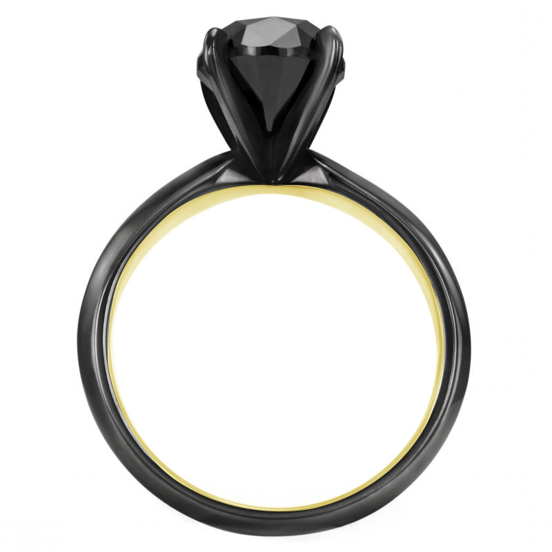 Zásnubní prsten s černým diamantem 63964