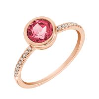 Jemný prsten z růžového zlata s turmalínem Dafni
