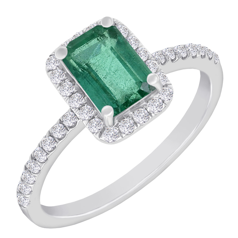 Eppi Smaragd ve zlatém prstenu s diamanty Cheniah R32184