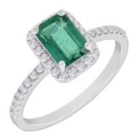 Smaragd ve zlatém prstenu s diamanty Cheniah