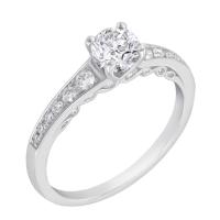Vintage zásnubní prsten s moissanitem a diamanty Amora