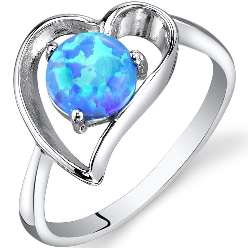 Prsten s modrým opálem ukrytým v srdci Misal