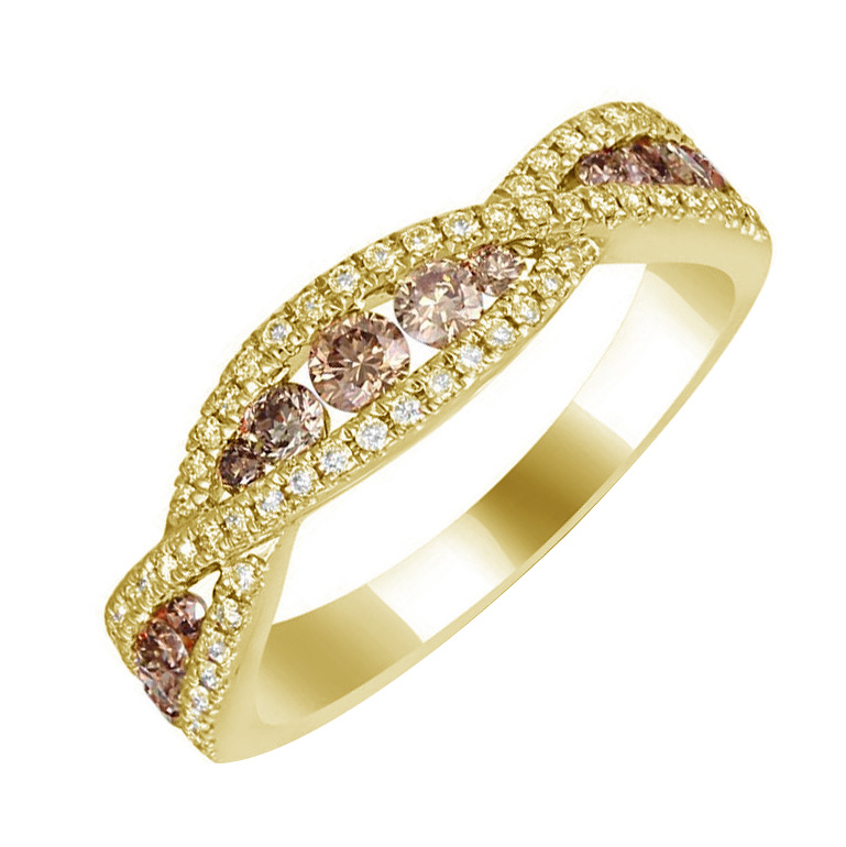 Zlatý zásnubní prsten s diamanty 68844