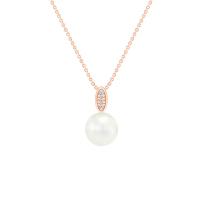 Stříbrný perlový náhrdelník s diamanty Alixa