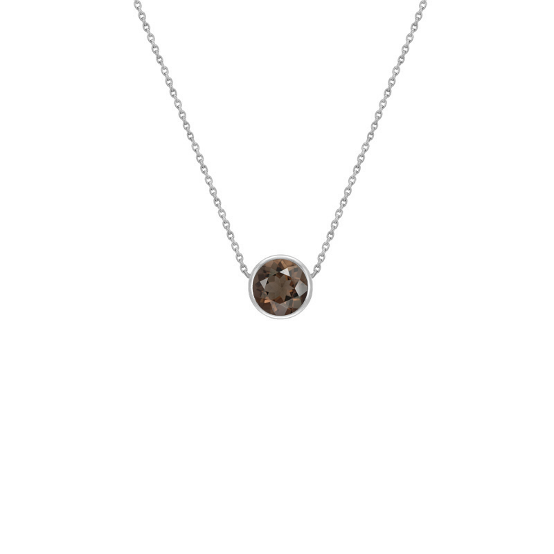 Platinový náhrdelník s kouřovým quartzem Gilmer