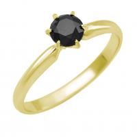 Zlatý zásnubní prsten s černým diamantem Landia