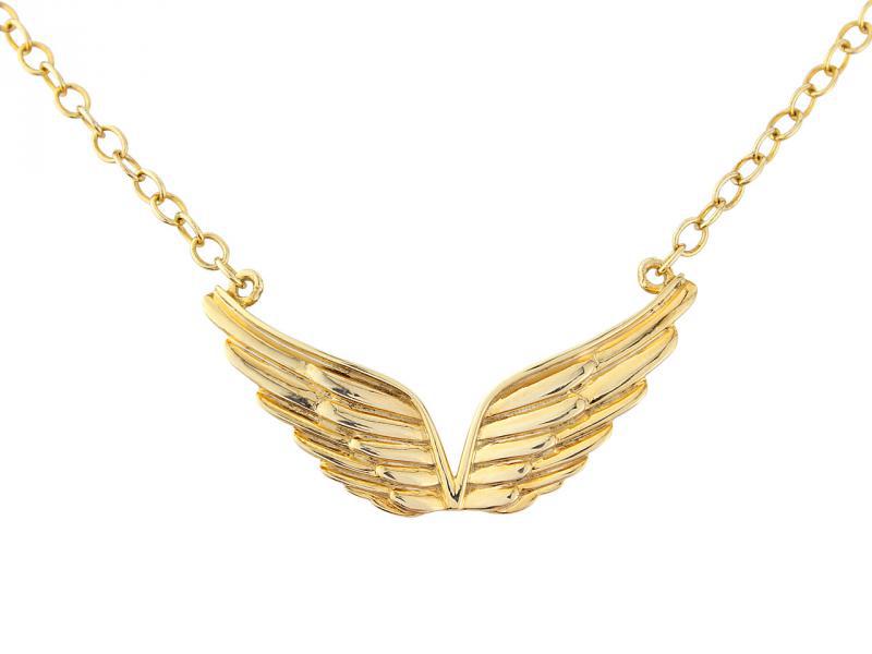 Pozlacený stříbrný náhrdelník s křídlama Corey