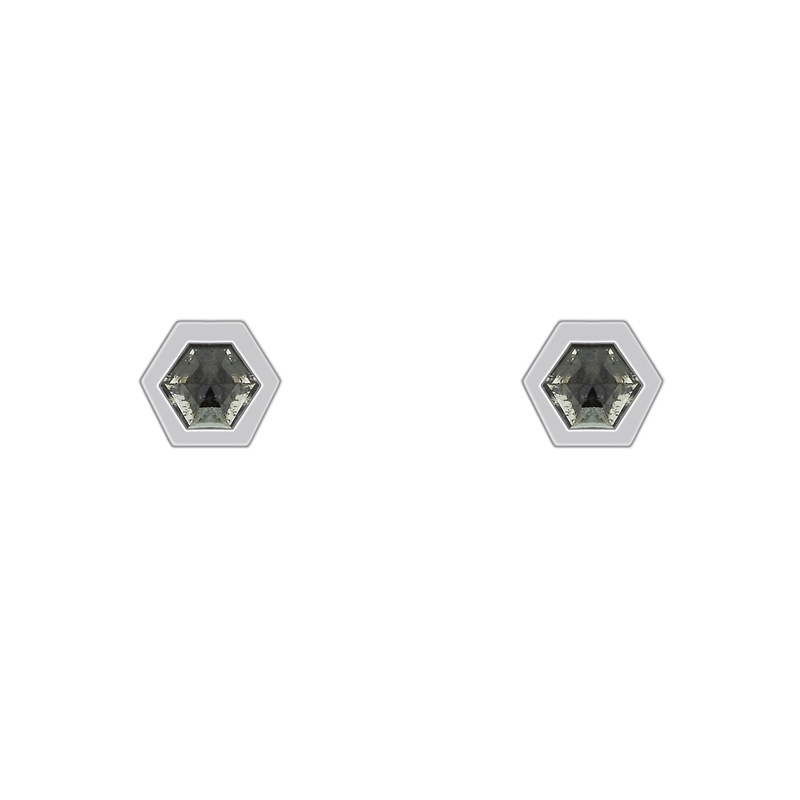 Zlaté minimalistické náušnice se salt and pepper diamanty Jenkins