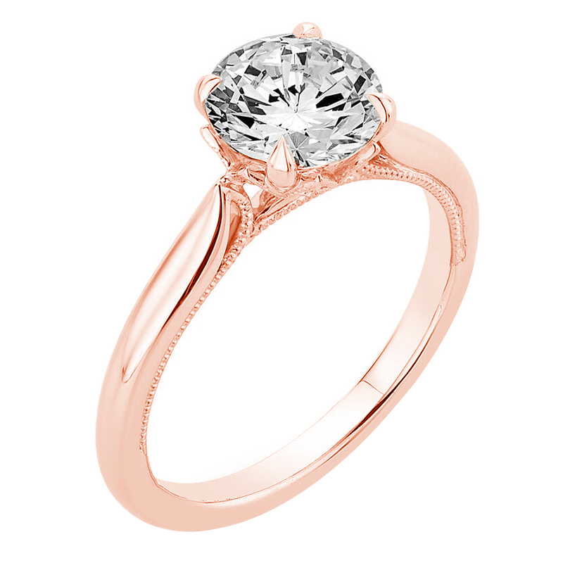 Zásnubní prsten s diamanty z růžového zlata 74274