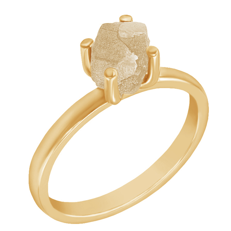 Zlatý prsten se žlutým surovým diamantem 74344