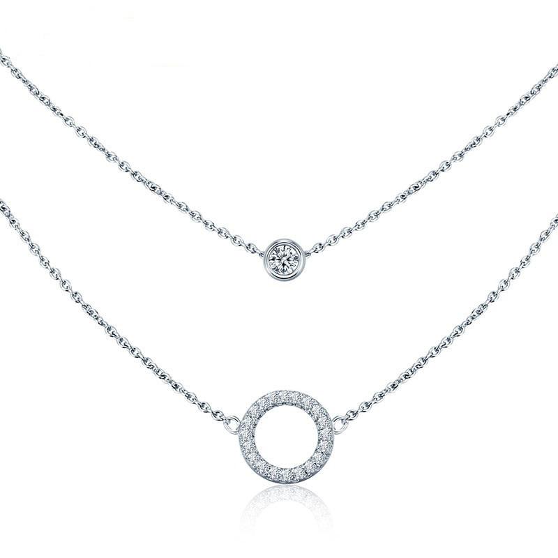 Dvojitý stříbrný náhrdelník s kubickými zirkony Congalie