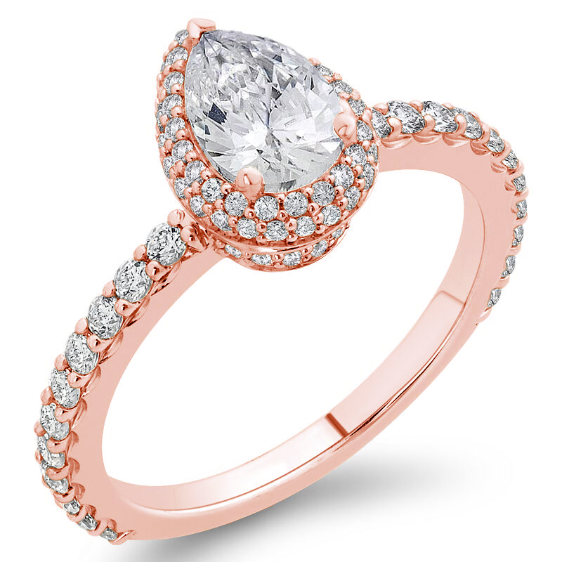 Zásnubní diamantový prsten z růžového zlata 75814