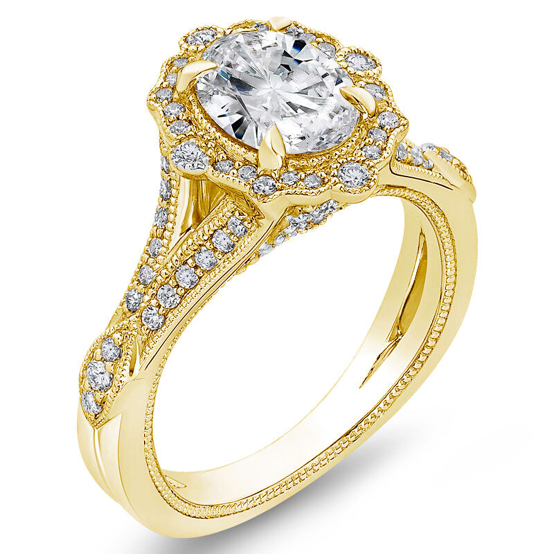 Zlatý diamantový prsten pro zásnuby
